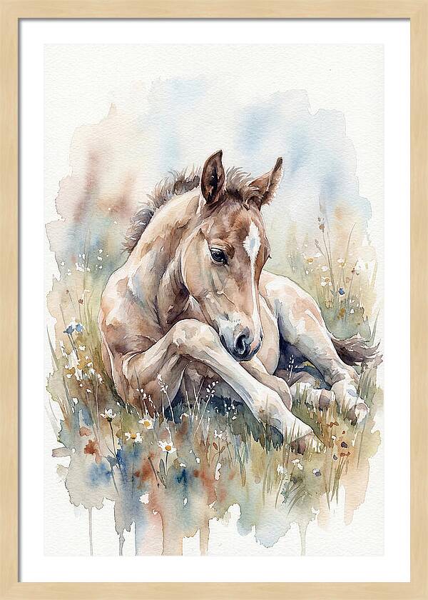 Gentle Foal In Meadow