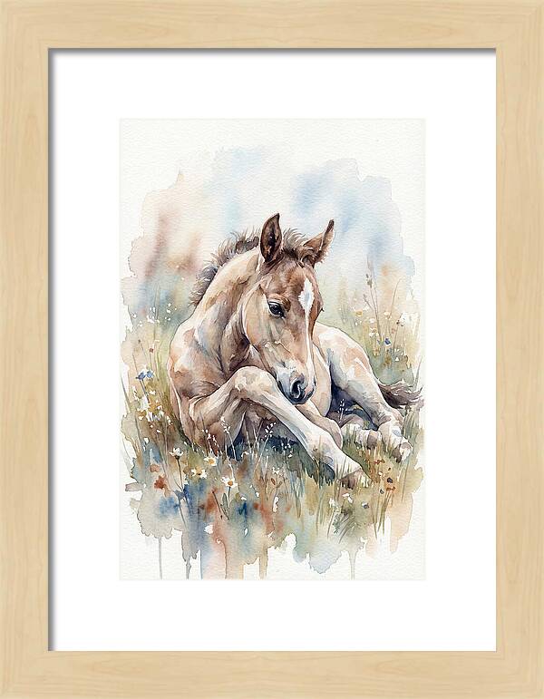 Gentle Foal In Meadow