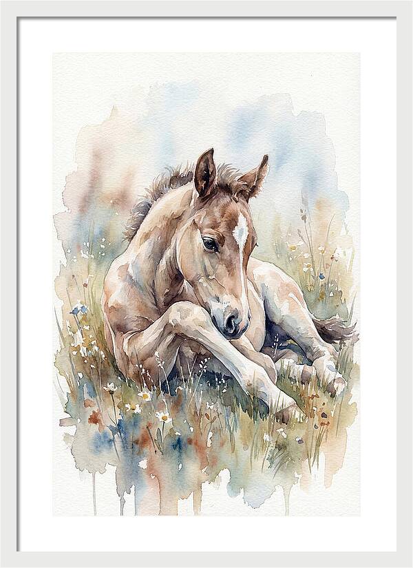 Gentle Foal In Meadow