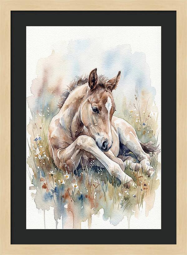 Gentle Foal In Meadow