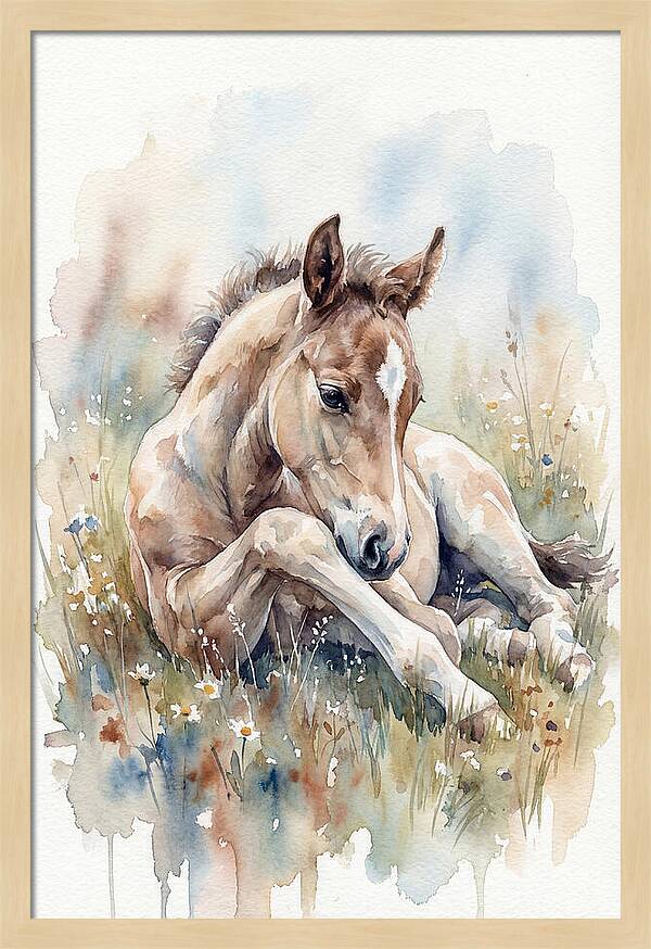 Gentle Foal In Meadow