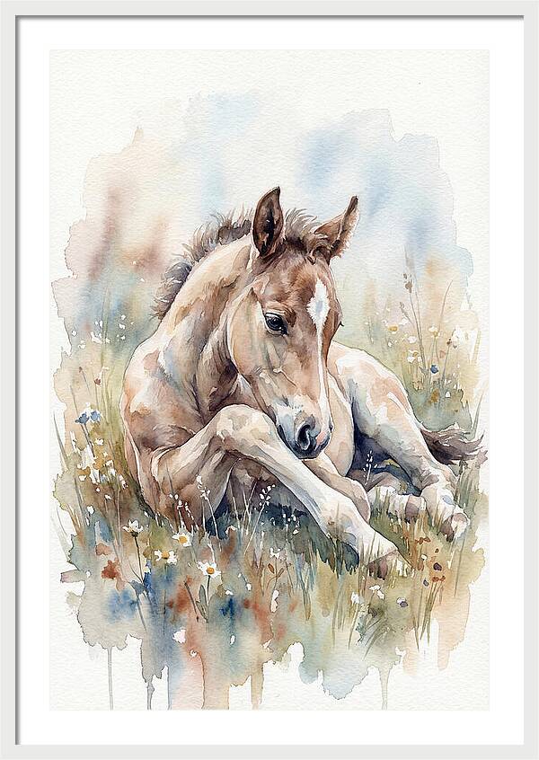 Gentle Foal In Meadow