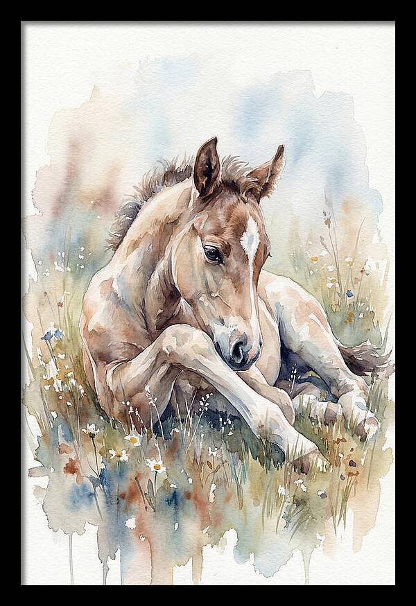 Gentle Foal In Meadow