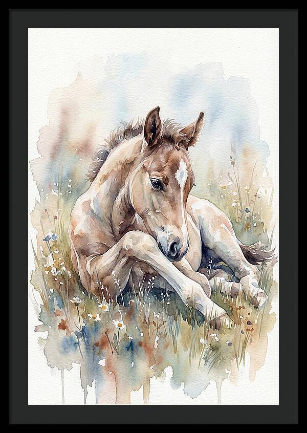 Gentle Foal In Meadow
