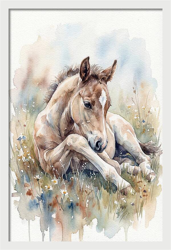 Gentle Foal In Meadow