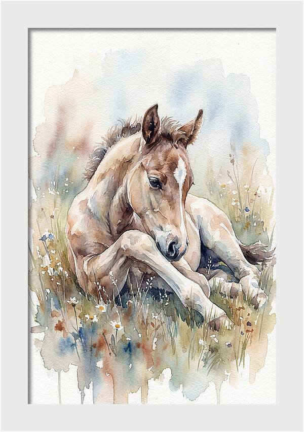 Gentle Foal In Meadow