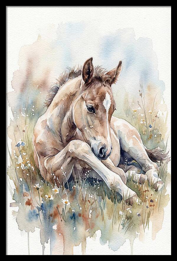 Gentle Foal In Meadow