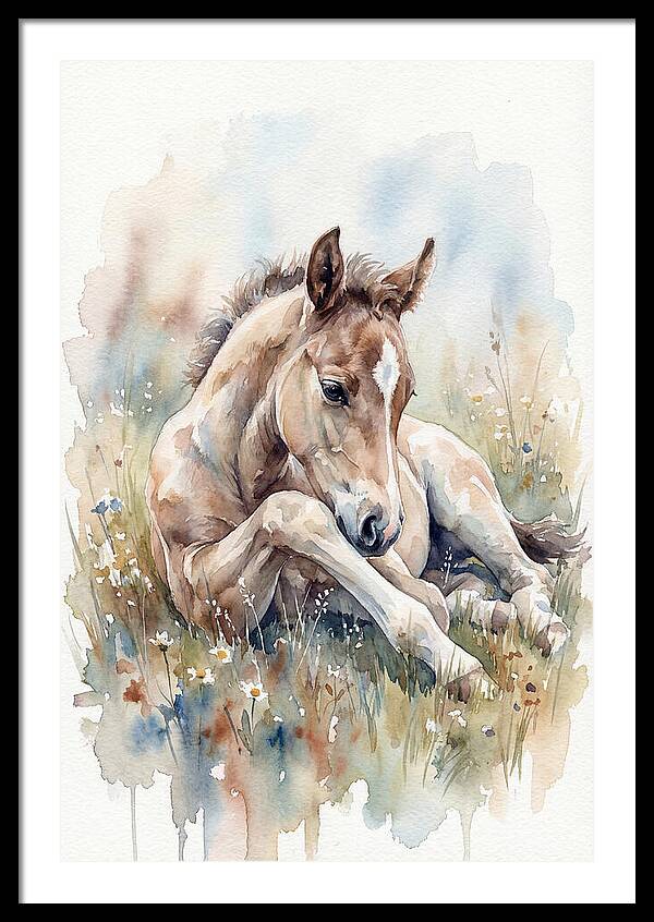 Gentle Foal In Meadow