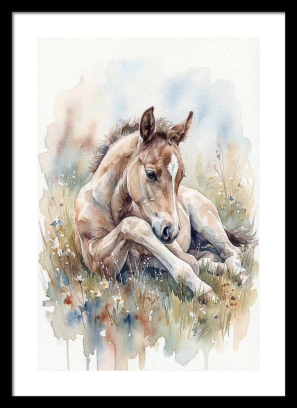 Gentle Foal In Meadow
