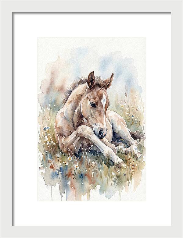 Gentle Foal In Meadow