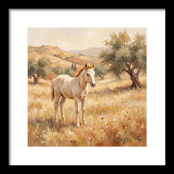 Gentle Foal In Mediterranean Landscape