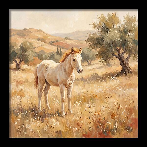 Gentle Foal In Mediterranean Landscape