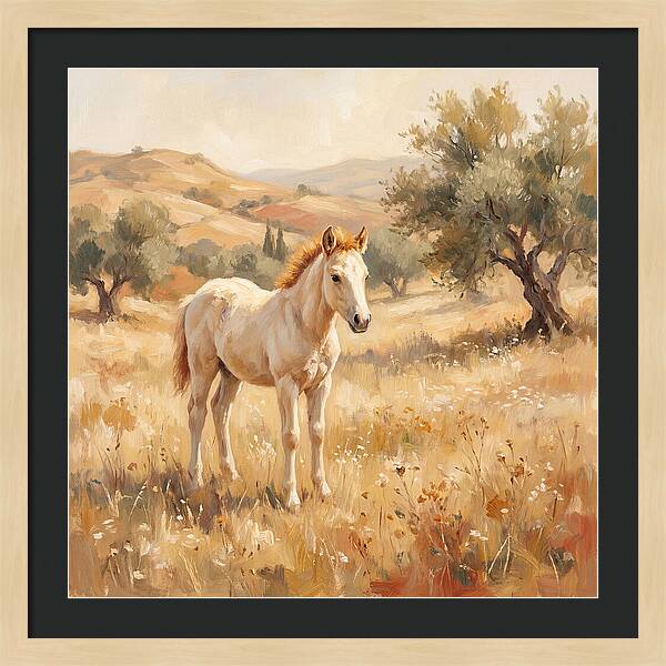Gentle Foal In Mediterranean Landscape