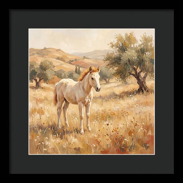 Gentle Foal In Mediterranean Landscape