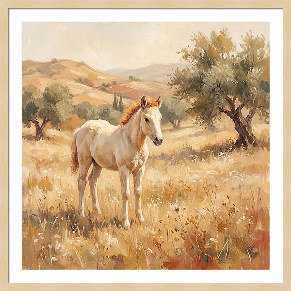 Gentle Foal In Mediterranean Landscape