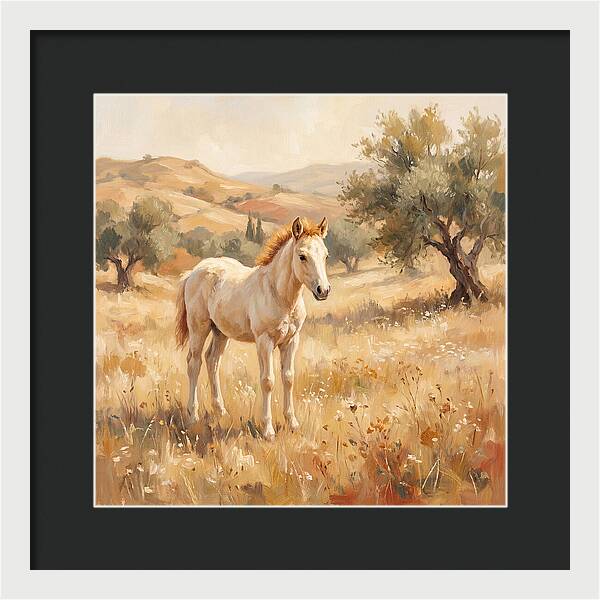 Gentle Foal In Mediterranean Landscape