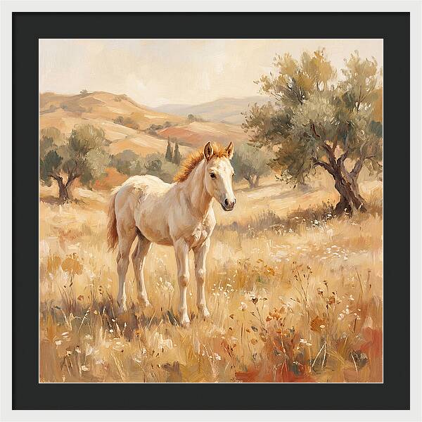 Gentle Foal In Mediterranean Landscape