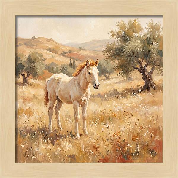 Gentle Foal In Mediterranean Landscape