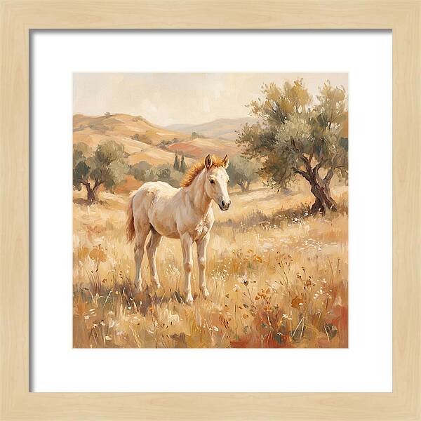 Gentle Foal In Mediterranean Landscape