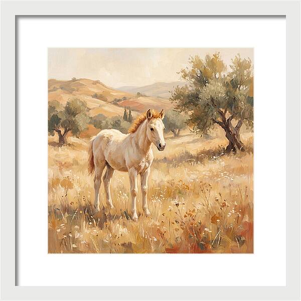 Gentle Foal In Mediterranean Landscape