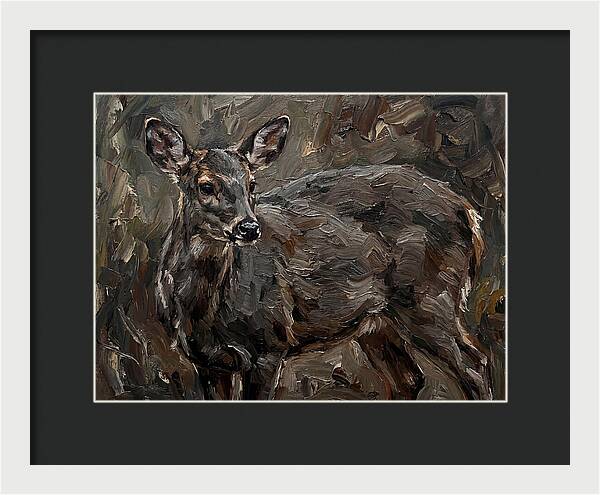 Gentle Gray Brocket Amidst Foliage