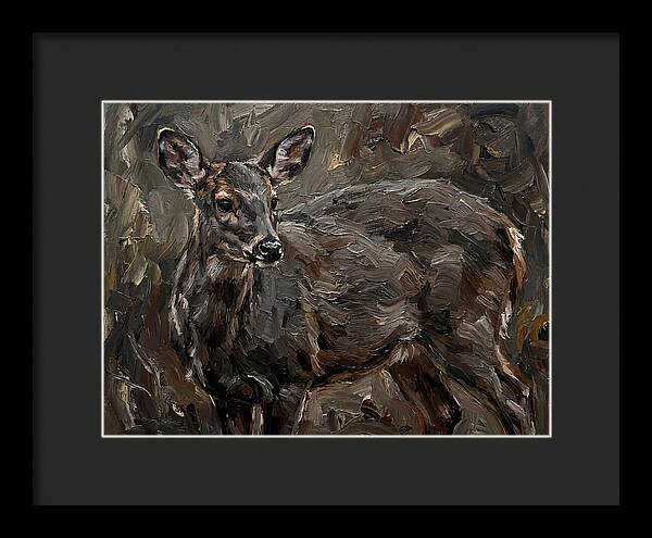 Gentle Gray Brocket Amidst Foliage