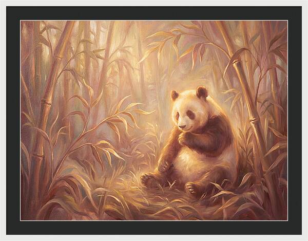 Gentle Panda In Bamboo Grove