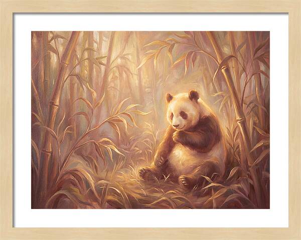 Gentle Panda In Bamboo Grove