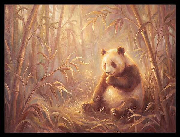 Gentle Panda In Bamboo Grove