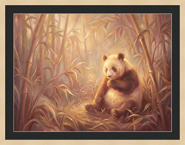 Gentle Panda In Bamboo Grove