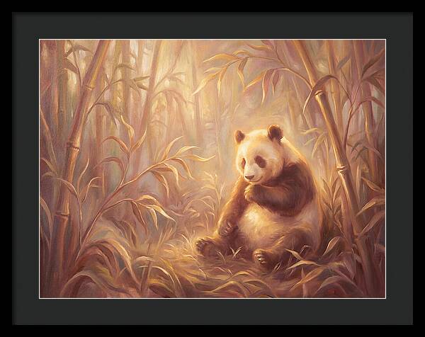 Gentle Panda In Bamboo Grove