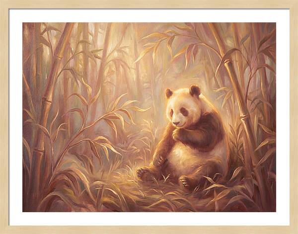 Gentle Panda In Bamboo Grove
