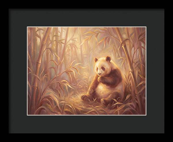 Gentle Panda In Bamboo Grove