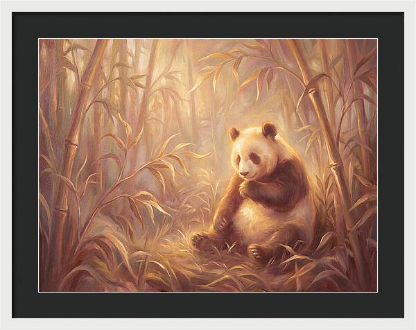 Gentle Panda In Bamboo Grove