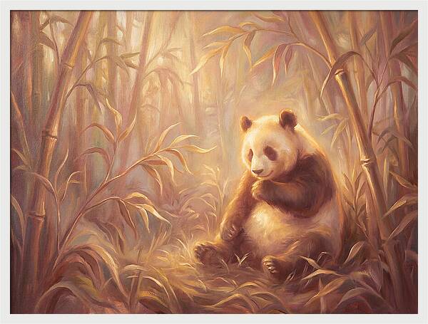 Gentle Panda In Bamboo Grove