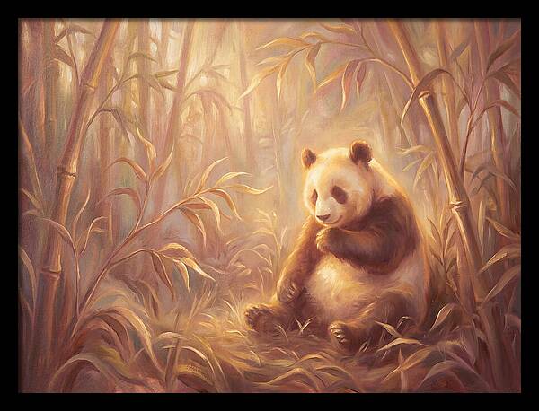 Gentle Panda In Bamboo Grove