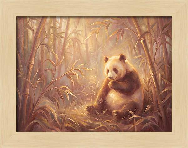 Gentle Panda In Bamboo Grove