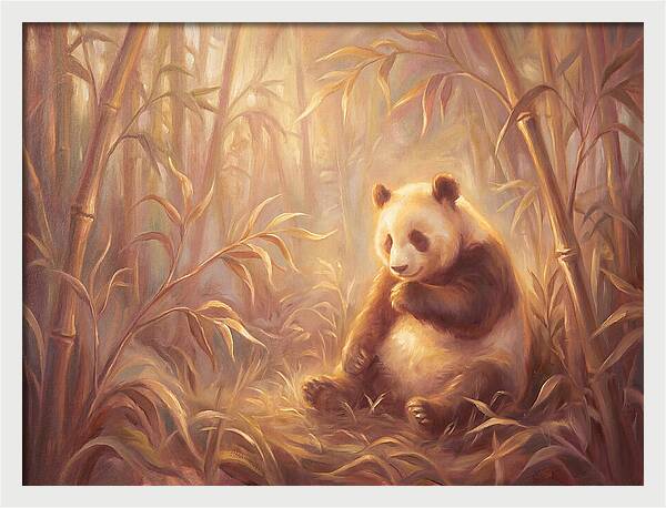 Gentle Panda In Bamboo Grove