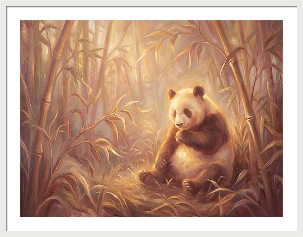 Gentle Panda In Bamboo Grove