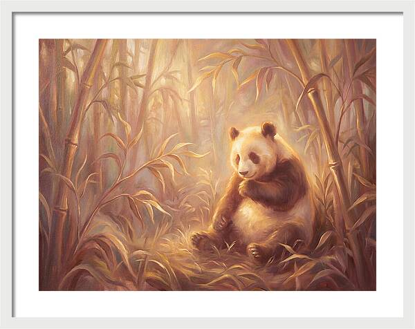 Gentle Panda In Bamboo Grove