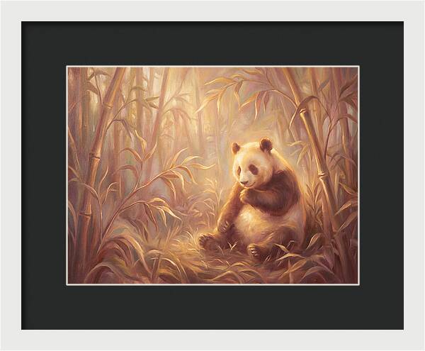 Gentle Panda In Bamboo Grove