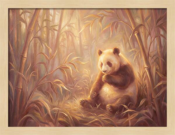Gentle Panda In Bamboo Grove