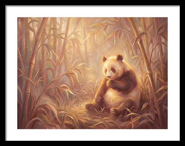 Gentle Panda In Bamboo Grove