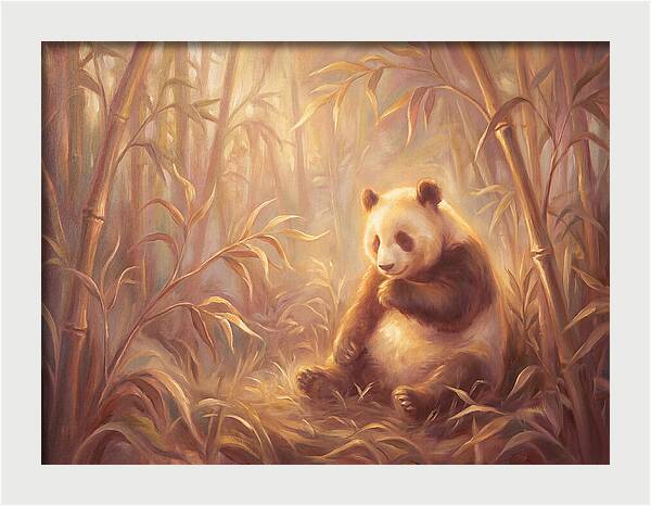 Gentle Panda In Bamboo Grove