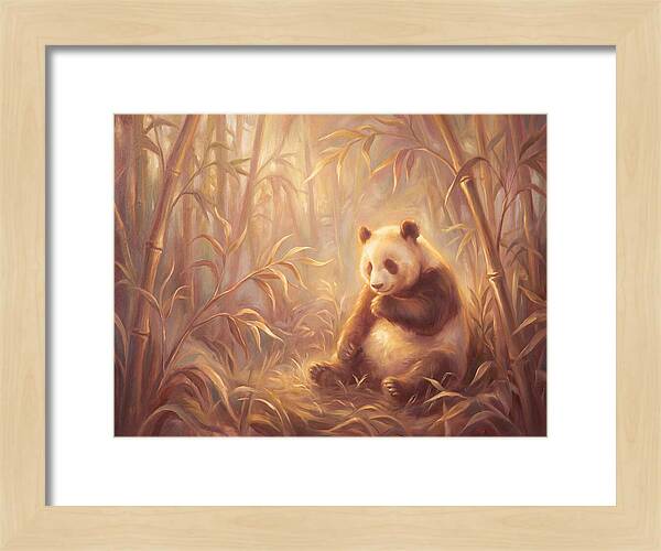 Gentle Panda In Bamboo Grove