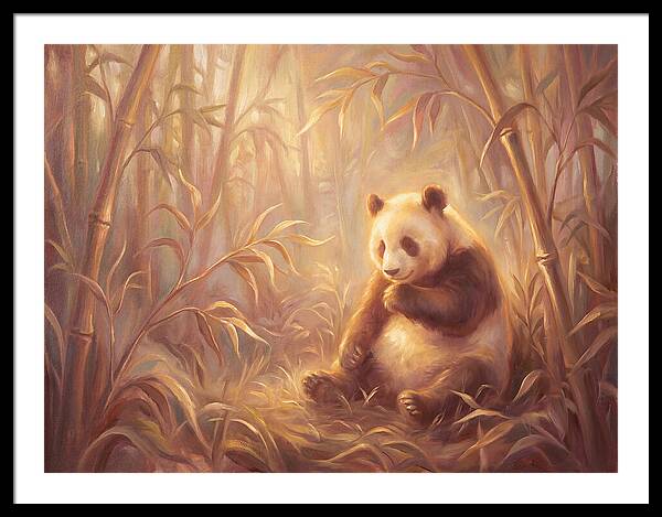 Gentle Panda In Bamboo Grove