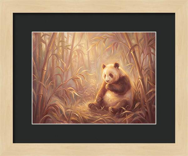 Gentle Panda In Bamboo Grove