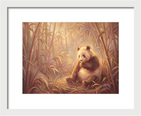 Gentle Panda In Bamboo Grove