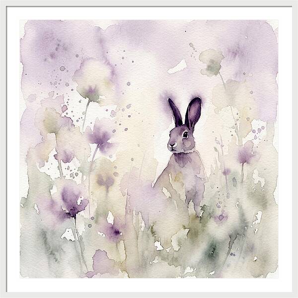 Gentle Rabbit Among Blossoms