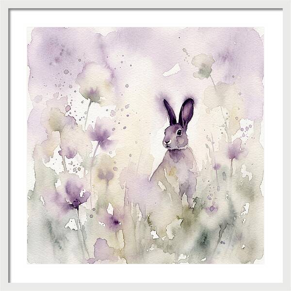 Gentle Rabbit Among Blossoms